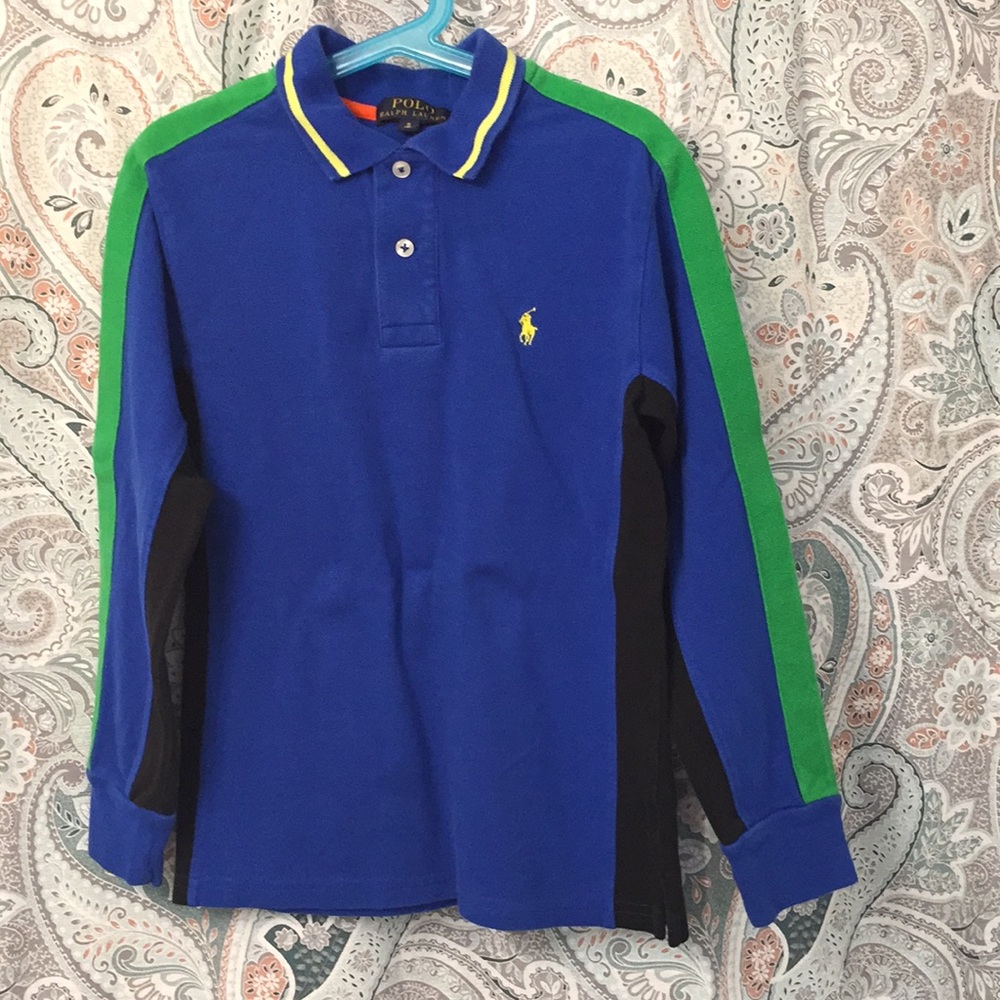 Boys polo long sleeve shirt.